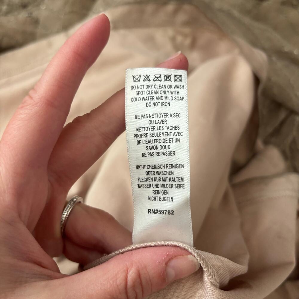 Adrianna Papell Art Deco Beaded Blouson Gown Pink Bridal Beaded Sz 2 Formal - Picture 12 of 16